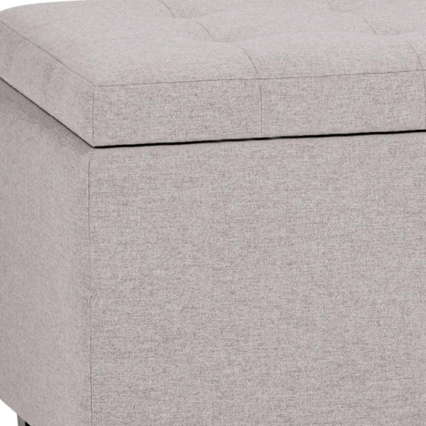 HomeRoots 34" Dark Brown and Cloud Upholstery Storage Ottoman - Stylish Multi-Functional Seating and Storage Solution 640186