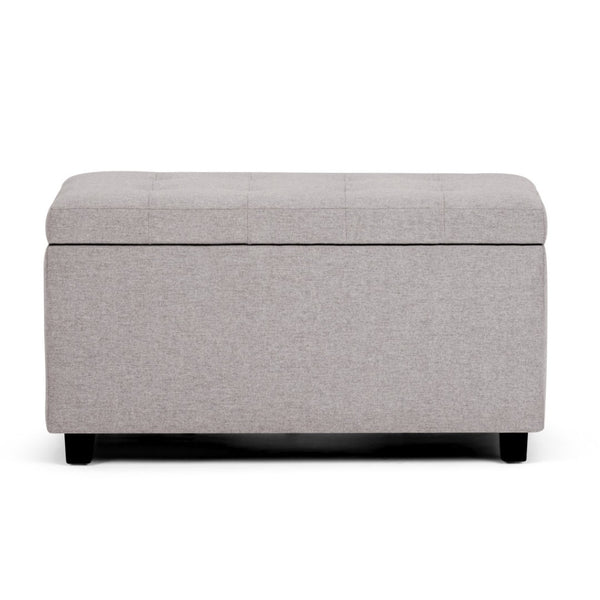 HomeRoots 34" Dark Brown and Cloud Upholstery Storage Ottoman - Stylish Multi-Functional Seating and Storage Solution 640186