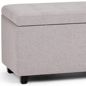 HomeRoots 34" Dark Brown and Cloud Upholstery Storage Ottoman - Stylish Multi-Functional Seating and Storage Solution 640186