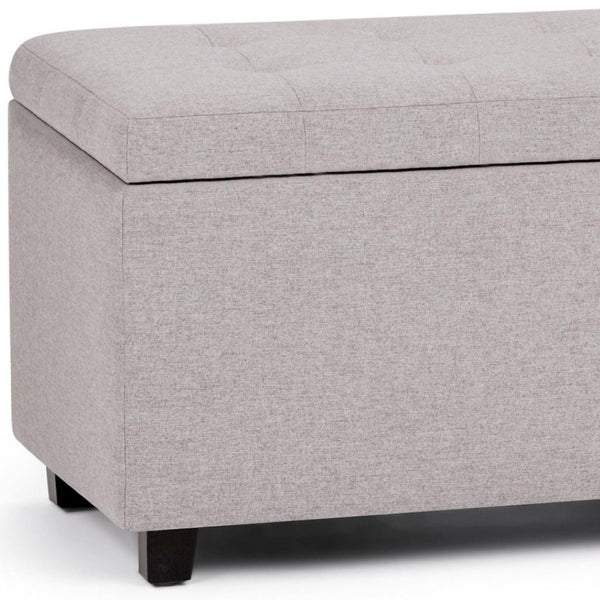 HomeRoots 34" Dark Brown and Cloud Upholstery Storage Ottoman - Stylish Multi-Functional Seating and Storage Solution 640186