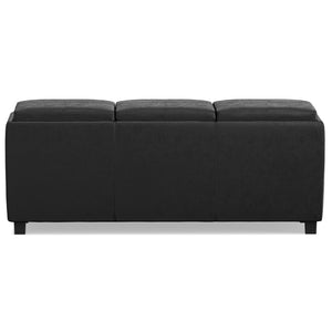 HomeRoots 42" Elegant Dark Brown and Black Upholstered Storage Ottoman - Stylish Multi-Functional Seating Solution 640189