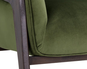 Sunpan Maximus Lounge Chair - Modern Masculine Design with Sculpted Wood Frame for Stylish Comfort and Elegance Moss Green