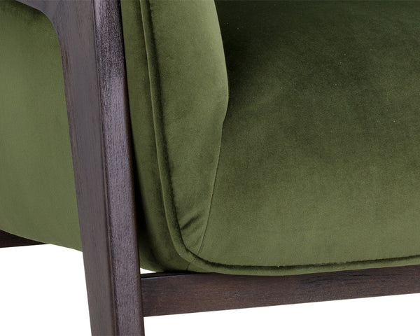 Sunpan Maximus Lounge Chair - Modern Masculine Design with Sculpted Wood Frame for Stylish Comfort and Elegance Moss Green