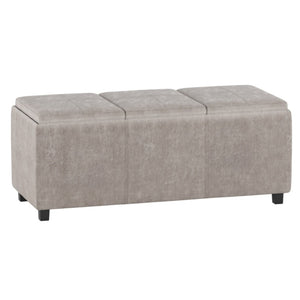 HomeRoots 42" Stylish Dark Brown and Gray Upholstered Storage Ottoman - Versatile Seating & Discreet Storage Solution 640194
