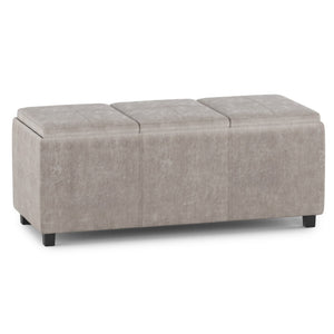 HomeRoots 42" Stylish Dark Brown and Gray Upholstered Storage Ottoman - Versatile Seating & Discreet Storage Solution 640194