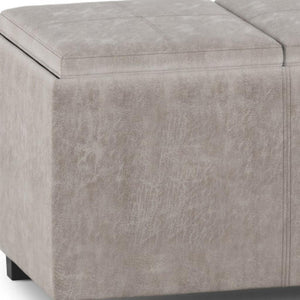 HomeRoots 42" Stylish Dark Brown and Gray Upholstered Storage Ottoman - Versatile Seating & Discreet Storage Solution 640194