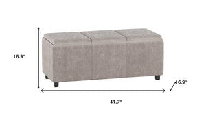 HomeRoots 42" Stylish Dark Brown and Gray Upholstered Storage Ottoman - Versatile Seating & Discreet Storage Solution 640194