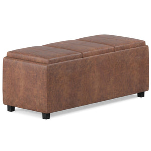 HomeRoots 42" Dark Brown Upholstery Storage Ottoman – Stylish, Space-Saving Multi-Functional Footrest & Seat 640195