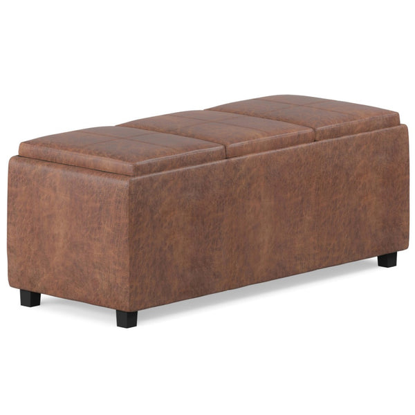 HomeRoots 42" Dark Brown Upholstery Storage Ottoman – Stylish, Space-Saving Multi-Functional Footrest & Seat 640195