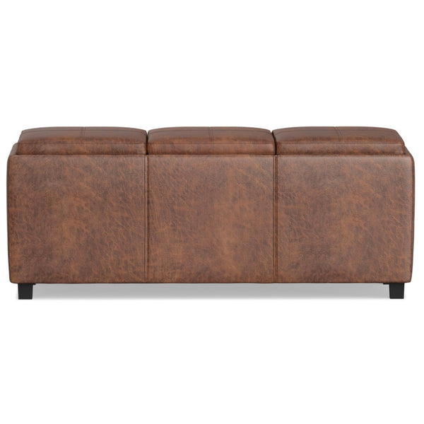 HomeRoots 42" Dark Brown Upholstery Storage Ottoman – Stylish, Space-Saving Multi-Functional Footrest & Seat 640195