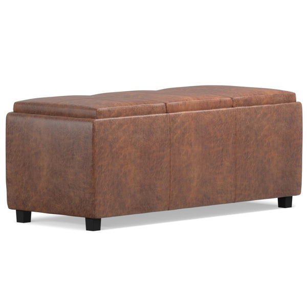 HomeRoots 42" Dark Brown Upholstery Storage Ottoman – Stylish, Space-Saving Multi-Functional Footrest & Seat 640195