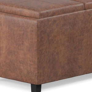 HomeRoots 42" Dark Brown Upholstery Storage Ottoman – Stylish, Space-Saving Multi-Functional Footrest & Seat 640195