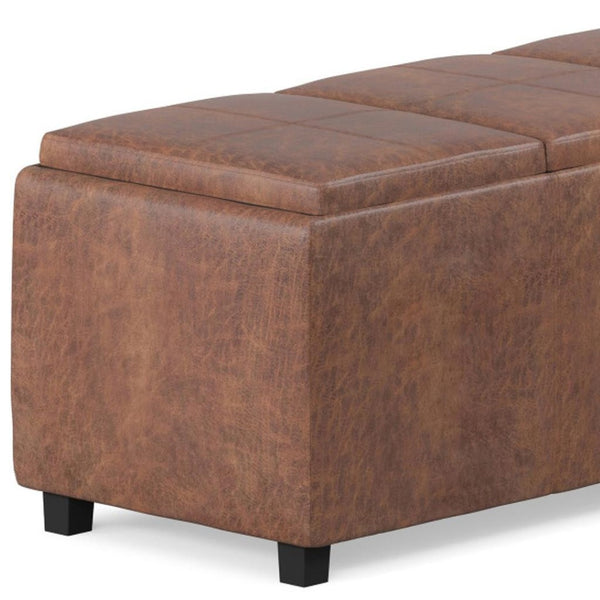 HomeRoots 42" Dark Brown Upholstery Storage Ottoman – Stylish, Space-Saving Multi-Functional Footrest & Seat 640195
