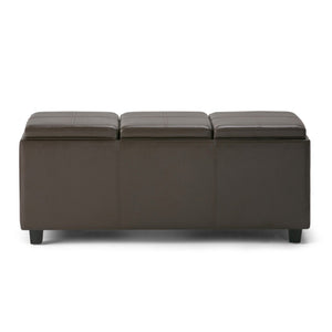 HomeRoots 42" Stylish Dark Brown & Chocolate Upholstered Storage Ottoman - Multi-Functional Seating Solution 640196