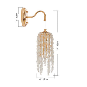 English Elm Set Of 2 Gold Frame Crystal Bead Wall Sconces – Elegant Hanging Light Fixture For Any Room Decor W2312P368715-GIGA