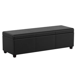 HomeRoots 54" Black Upholstery Storage Ottoman - Stylish, Multi-Functional Seating with Hidden Storage for Clutter-Free Living 640201