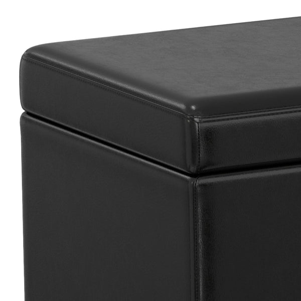 HomeRoots 54" Black Upholstery Storage Ottoman - Stylish, Multi-Functional Seating with Hidden Storage for Clutter-Free Living 640201