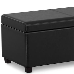 HomeRoots 54" Black Upholstery Storage Ottoman - Stylish, Multi-Functional Seating with Hidden Storage for Clutter-Free Living 640201