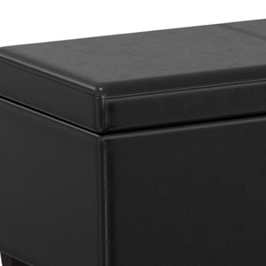 HomeRoots 54" Black Upholstery Storage Ottoman - Stylish, Multi-Functional Seating with Hidden Storage for Clutter-Free Living 640201