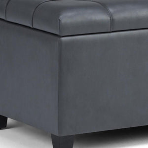 HomeRoots 33" Stylish Espresso and Gray Upholstery Storage Ottoman - Versatile Seating and Hidden Storage Solution 640202