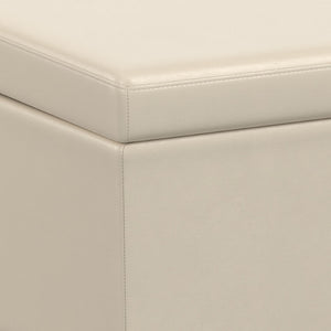 HomeRoots 54" Stylish Dark Brown & Cream Upholstered Storage Ottoman - Multi-functional Seating & Clutter Solution 640205