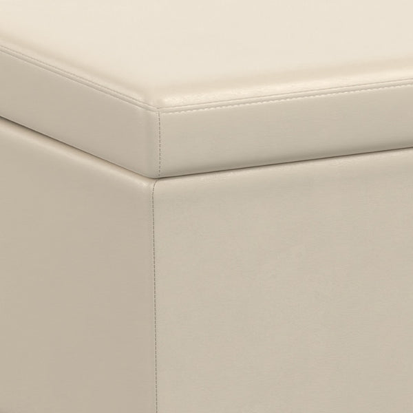HomeRoots 54" Stylish Dark Brown & Cream Upholstered Storage Ottoman - Multi-functional Seating & Clutter Solution 640205