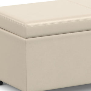 HomeRoots 54" Stylish Dark Brown & Cream Upholstered Storage Ottoman - Multi-functional Seating & Clutter Solution 640205