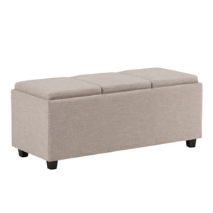 HomeRoots 42" Upholstered Storage Ottoman with Hidden Compartment - Stylish Multi-Functional Seating Solution 640206