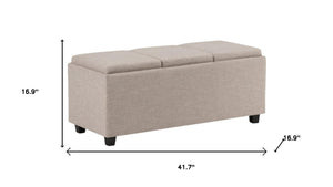 HomeRoots 42" Upholstered Storage Ottoman with Hidden Compartment - Stylish Multi-Functional Seating Solution 640206