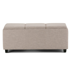 HomeRoots 42" Upholstered Storage Ottoman with Hidden Compartment - Stylish Multi-Functional Seating Solution 640206