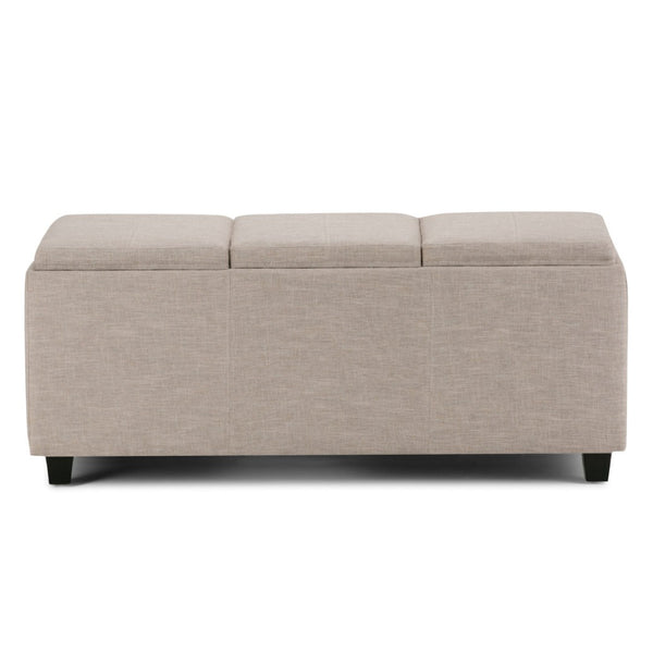 HomeRoots 42" Upholstered Storage Ottoman with Hidden Compartment - Stylish Multi-Functional Seating Solution 640206