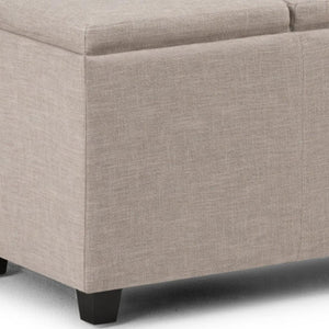 HomeRoots 42" Upholstered Storage Ottoman with Hidden Compartment - Stylish Multi-Functional Seating Solution 640206