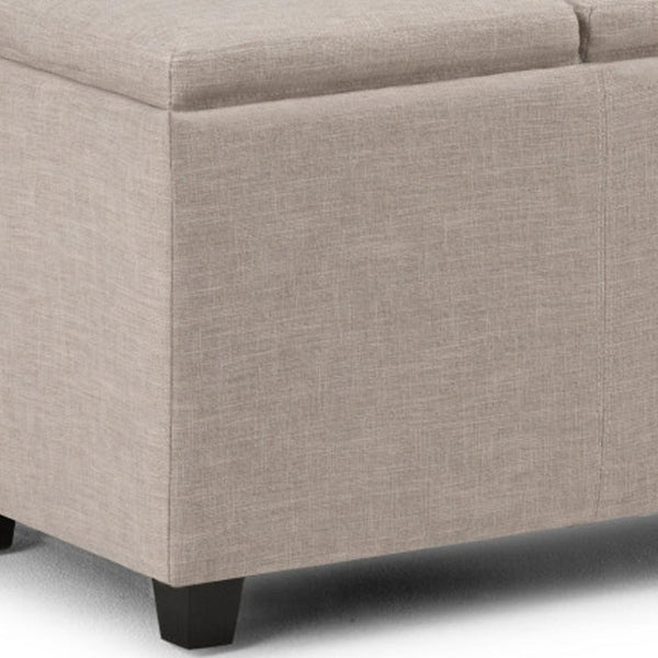 HomeRoots 42" Upholstered Storage Ottoman with Hidden Compartment - Stylish Multi-Functional Seating Solution 640206