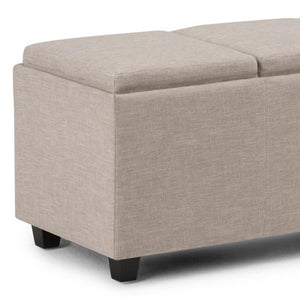 HomeRoots 42" Upholstered Storage Ottoman with Hidden Compartment - Stylish Multi-Functional Seating Solution 640206