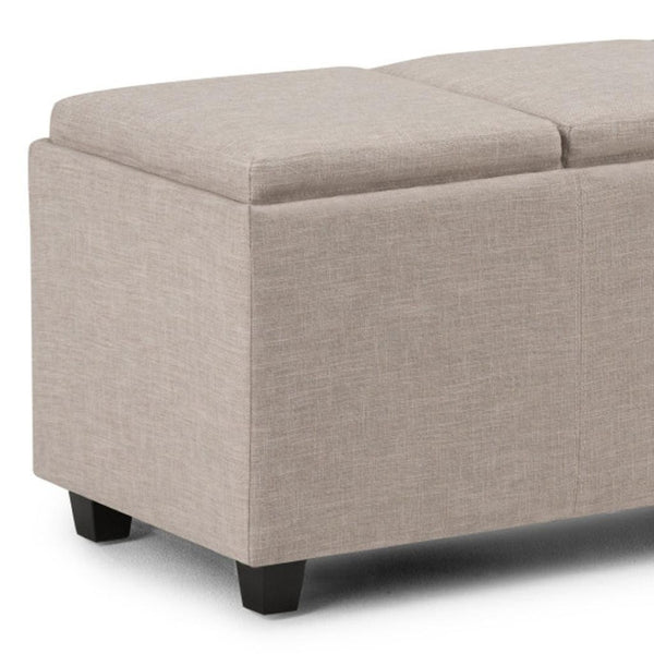 HomeRoots 42" Upholstered Storage Ottoman with Hidden Compartment - Stylish Multi-Functional Seating Solution 640206