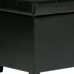 HomeRoots 34" Stylish Dark Brown & Black Upholstery Storage Ottoman - Versatile & Functional Seating Solution 640208