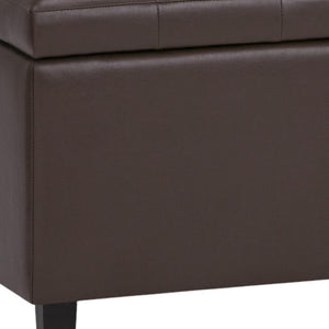 HomeRoots 34" Stylish Dark Brown & Chocolate Upholstered Storage Ottoman - Multi-Functional & Space-Saving Solution 640211
