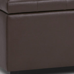 HomeRoots 34" Stylish Dark Brown & Chocolate Upholstered Storage Ottoman - Multi-Functional & Space-Saving Solution 640211