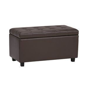 HomeRoots 34" Stylish Dark Brown & Chocolate Upholstered Storage Ottoman - Multi-Functional & Space-Saving Solution 640211