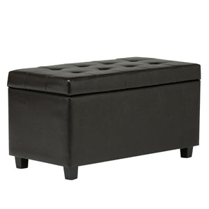 HomeRoots 34" Stylish Dark Brown Upholstered Storage Ottoman - Versatile Seating & Clutter-Free Living Solution 640212