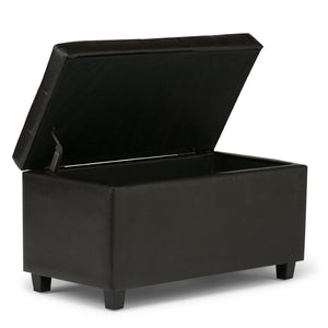 HomeRoots 34" Stylish Dark Brown Upholstered Storage Ottoman - Versatile Seating & Clutter-Free Living Solution 640212