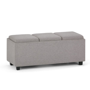 HomeRoots 42" Stylish Dark Brown and Cloud Upholstered Storage Ottoman - Multi-Functional, Compact & Chic! 640213