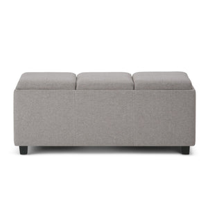 HomeRoots 42" Stylish Dark Brown and Cloud Upholstered Storage Ottoman - Multi-Functional, Compact & Chic! 640213
