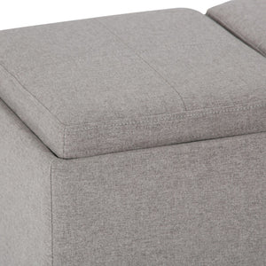 HomeRoots 42" Stylish Dark Brown and Cloud Upholstered Storage Ottoman - Multi-Functional, Compact & Chic! 640213