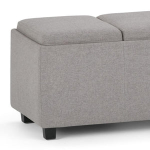 HomeRoots 42" Stylish Dark Brown and Cloud Upholstered Storage Ottoman - Multi-Functional, Compact & Chic! 640213