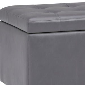 HomeRoots 34" Dark Brown and Gray Upholstered Storage Ottoman – Stylish, Versatile Footrest with Hidden Storage! 640215