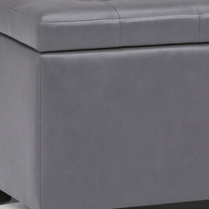 HomeRoots 34" Dark Brown and Gray Upholstered Storage Ottoman – Stylish, Versatile Footrest with Hidden Storage! 640215
