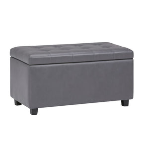 HomeRoots 34" Dark Brown and Gray Upholstered Storage Ottoman – Stylish, Versatile Footrest with Hidden Storage! 640215