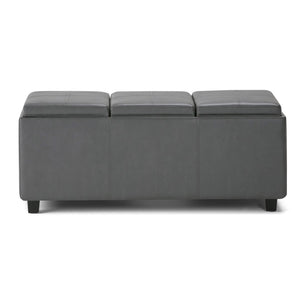 HomeRoots 42" Stylish Dark Brown and Gray Upholstery Storage Ottoman - Versatile Footrest and Hidden Storage Solution 640218