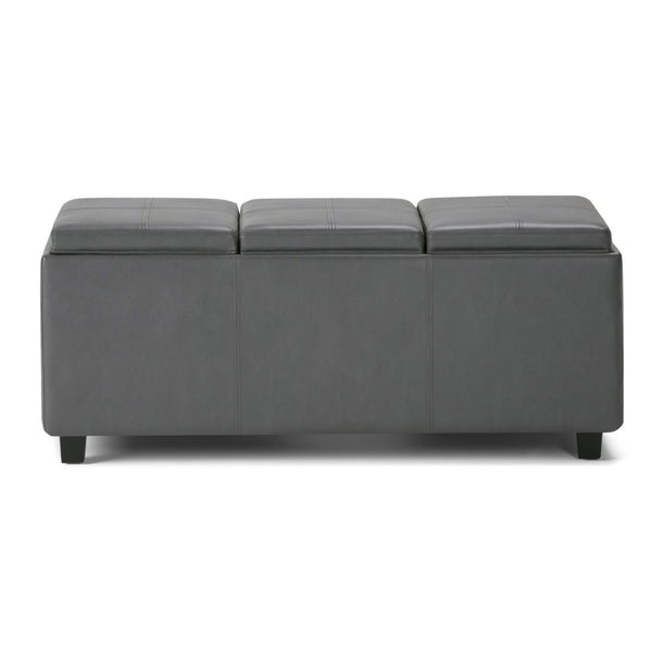 HomeRoots 42" Stylish Dark Brown and Gray Upholstery Storage Ottoman - Versatile Footrest and Hidden Storage Solution 640218